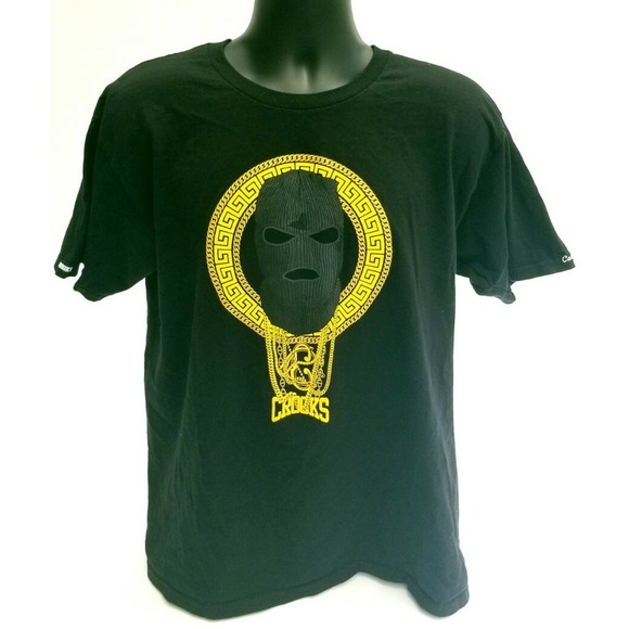 Crooks & Castles Other - Mens Crooks And Castles Black T-shirt Large Ski‎ Mask Gold Chains Zumies